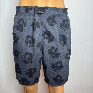 Zegna Sport Swim Trunks Shorts Men’s Size L Gray Blue Printed   Mesh Lining